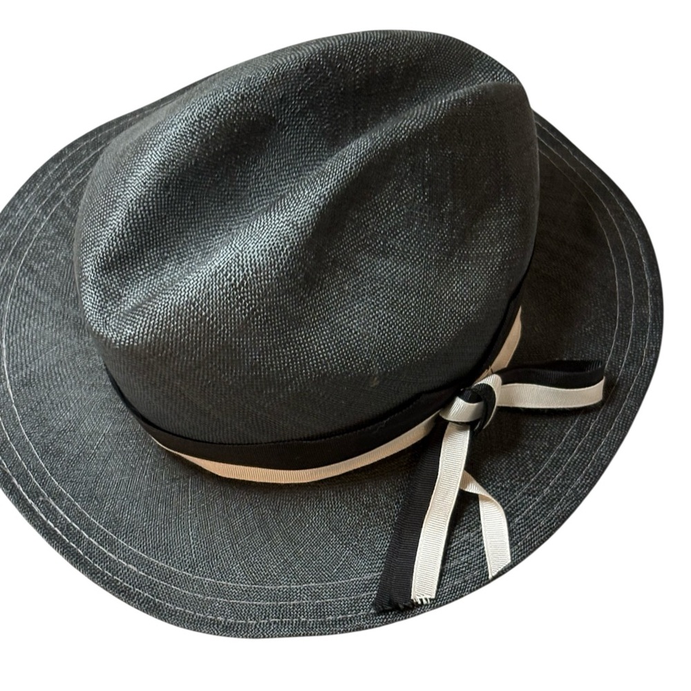 Classic Black Panama Hat Like New
